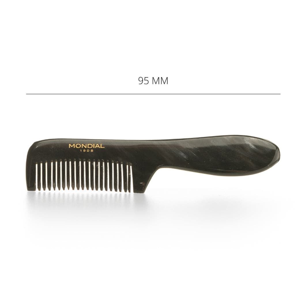 Natural Horn Beard Comb with Handle: 95mm