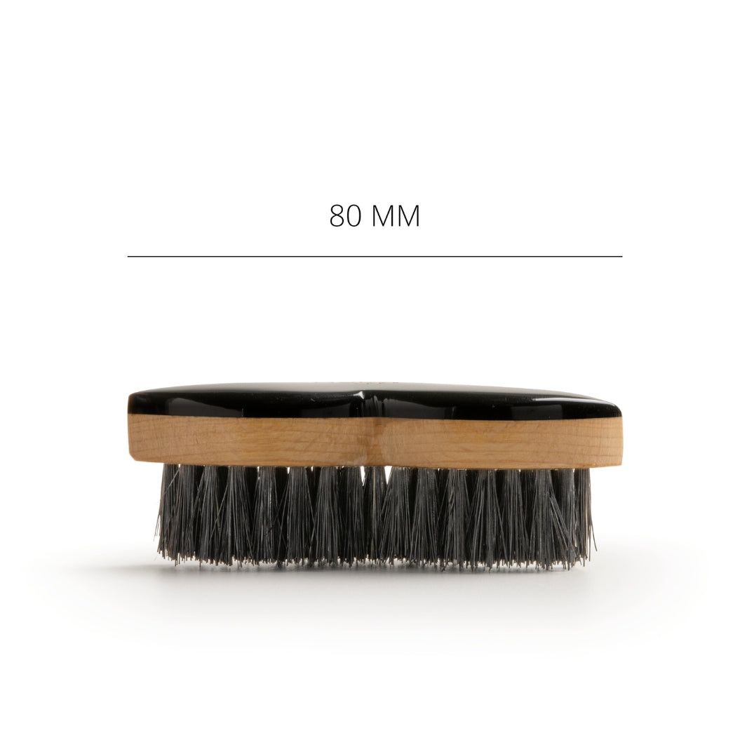 Baffi Natural Horn Moustache Brush with Black Boar Bristle