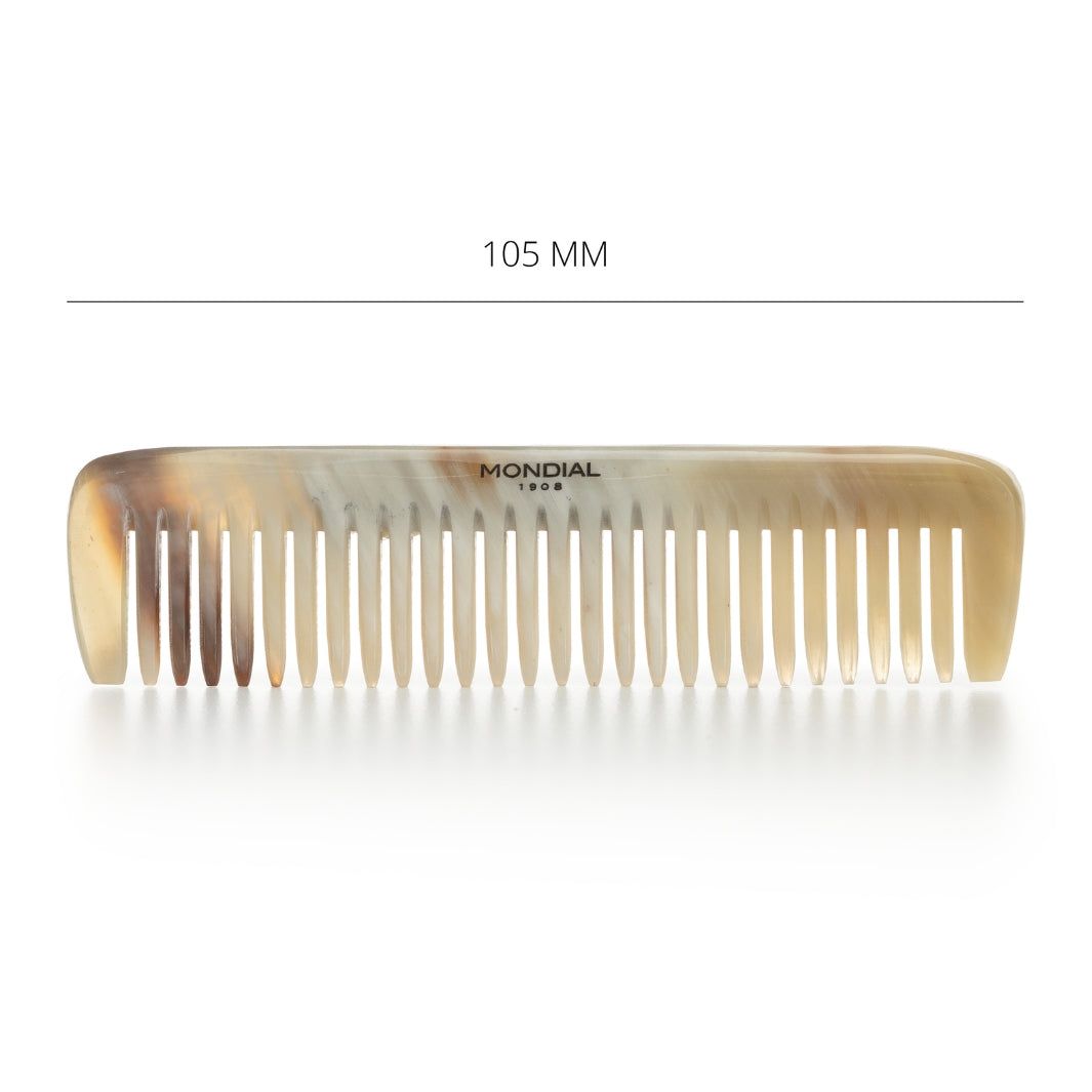 Medium Tooth Natural Horn Hair Comb: 105mm