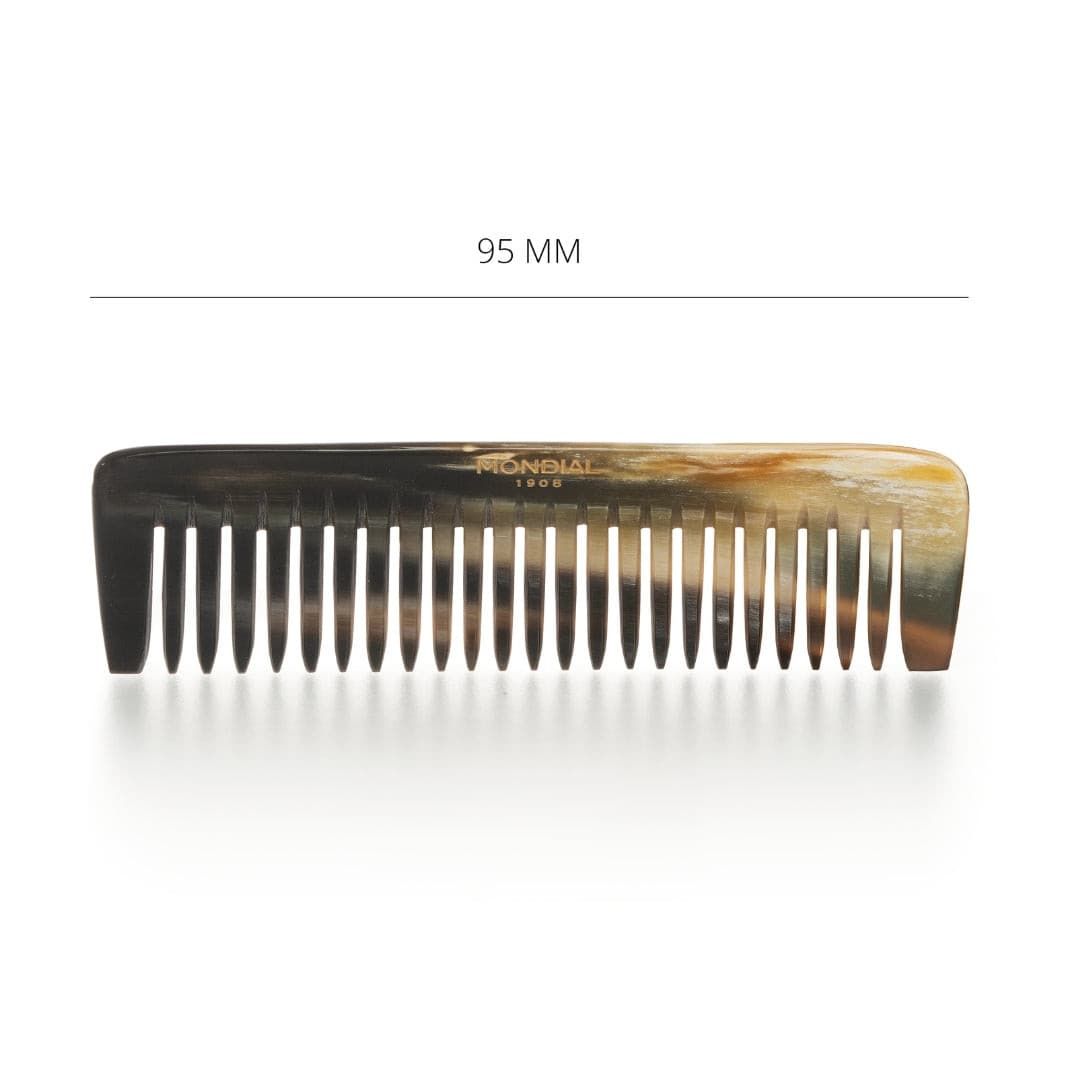 Large Tooth Natural Horn Hair Comb: 95mm
