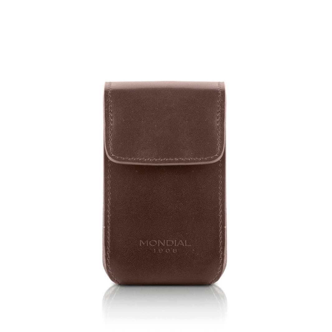 Shaving Travel Set with Brush + Razor in Tuscan Leather Case