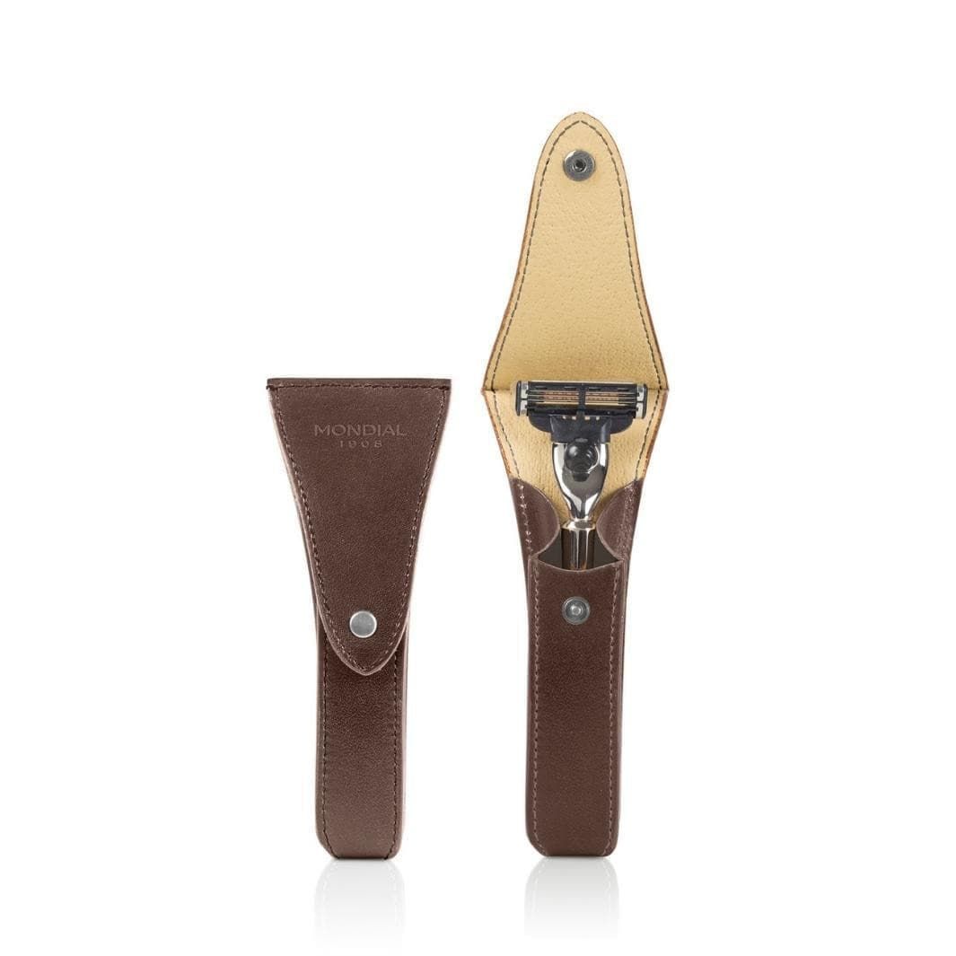 Travel Razor Case in Tuscan Leather - Regular