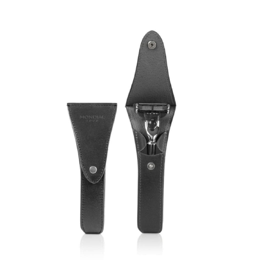 Travel Razor Case in Tuscan Leather - Regular