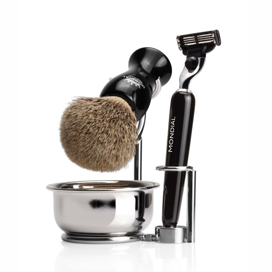 Razor + Brush Cradle Stand with Lathering Bowl