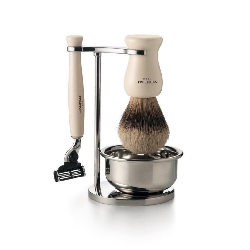 Razor + Brush 'T' Stand with Lathering Bowl