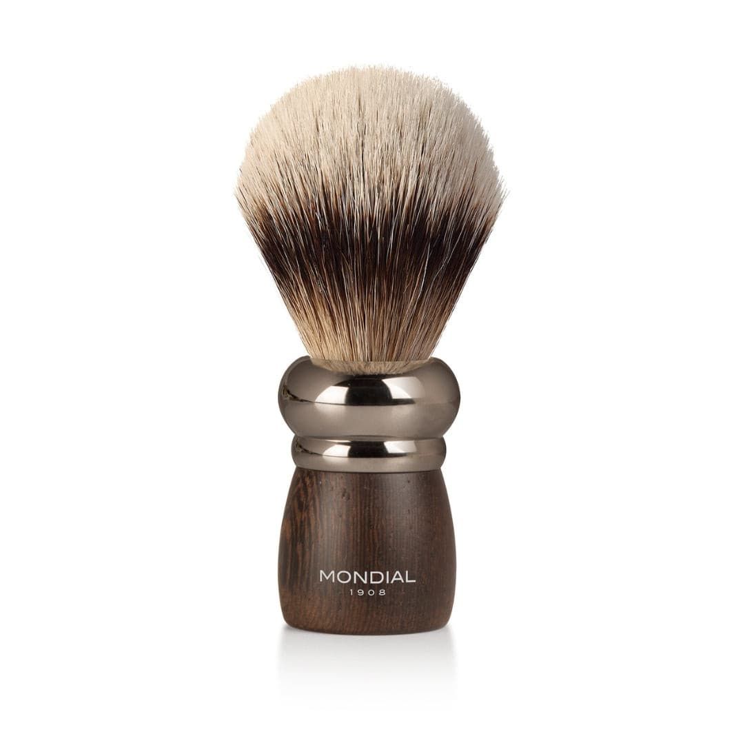 Prestige Wengé Wood Stand with Silvertip Badger Brush