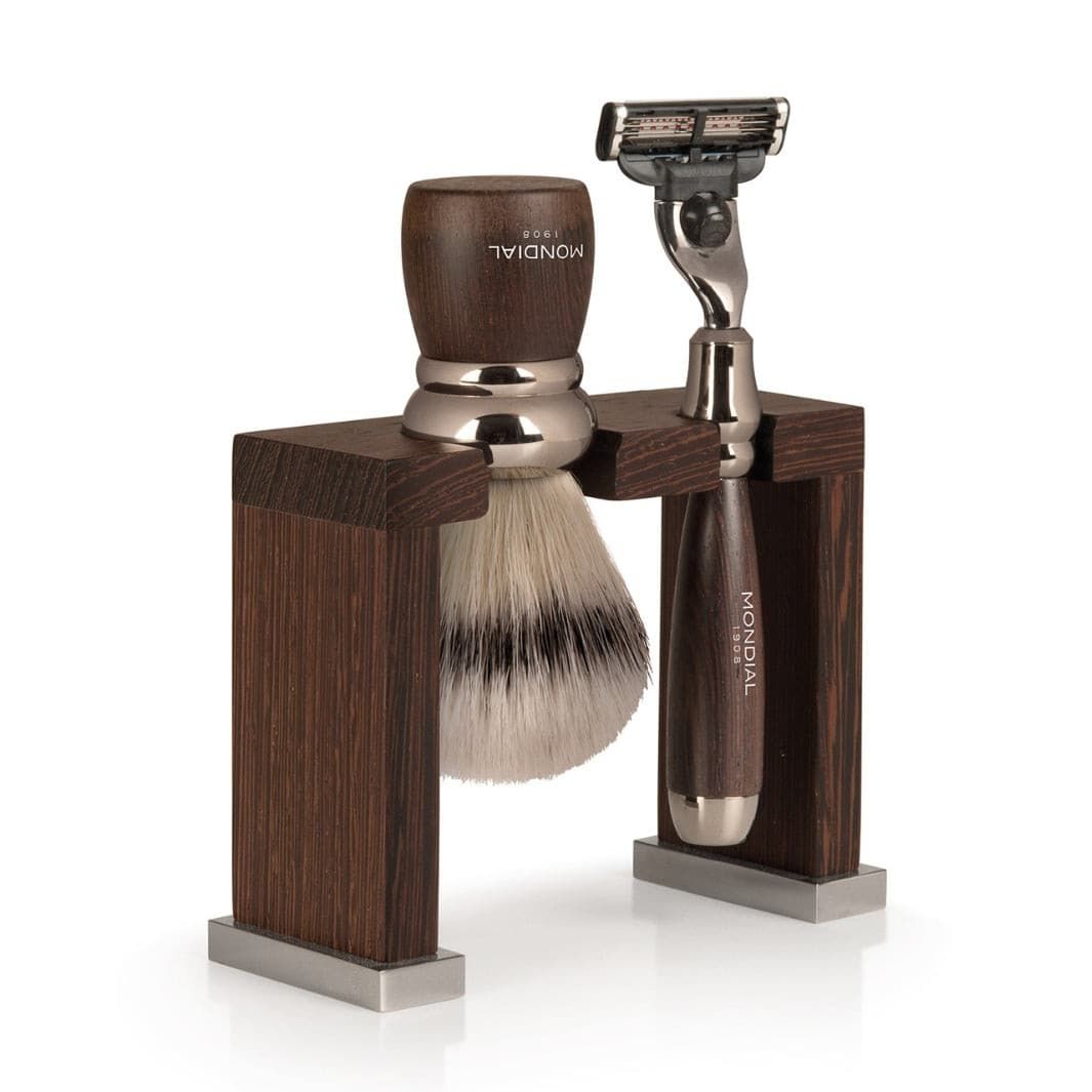 Prestige Wengé Wood Shaving Set with Super Badger Brush & Razor