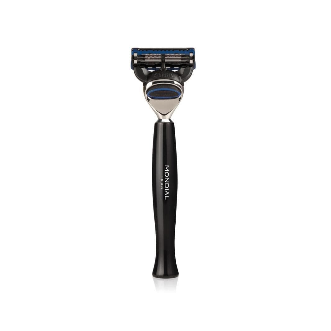 Gibson Shaving Set: Chrome Bowl Stand + EcoSilvertip Brush + Cartridge Razor