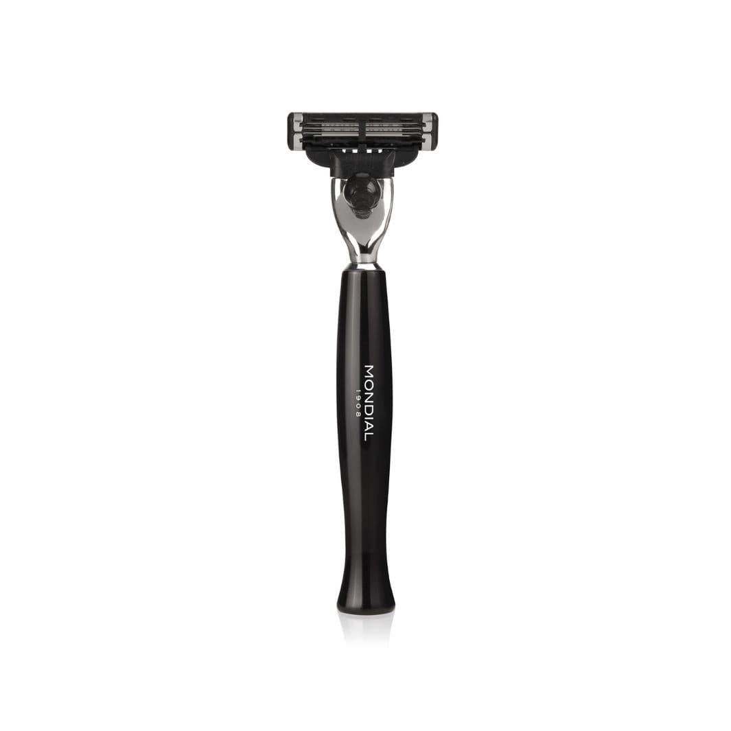 Gibson Shaving Set: Chrome Bowl Stand + EcoSilvertip Brush + Cartridge Razor