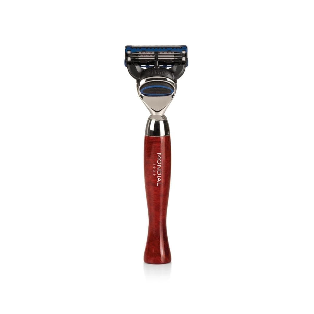 Heritage Radica Shaving Set: Chrome Stand & Bowl + Super Badger Brush + Cartridge Razor