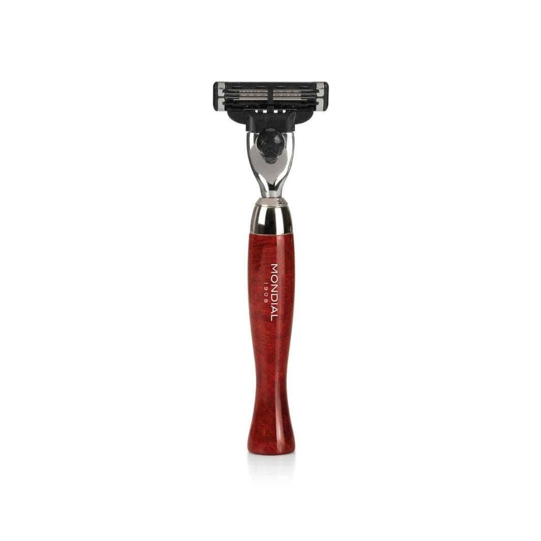 Heritage Radica Shaving Set: Chrome Stand & Bowl + Super Badger Brush + Cartridge Razor