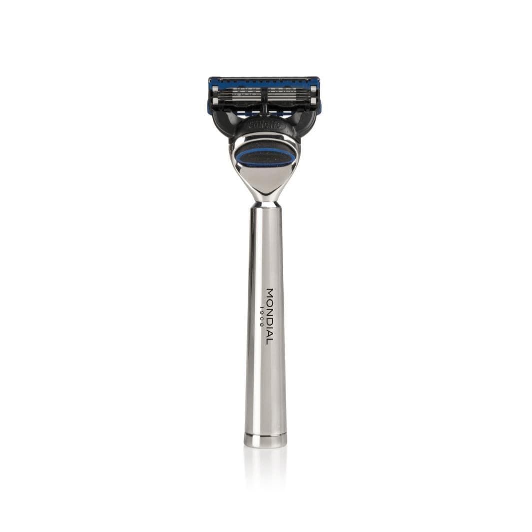 Vespucci Nickel Shaving Set: Chrome Stand & Bowl + Super Badger Brush + Razor