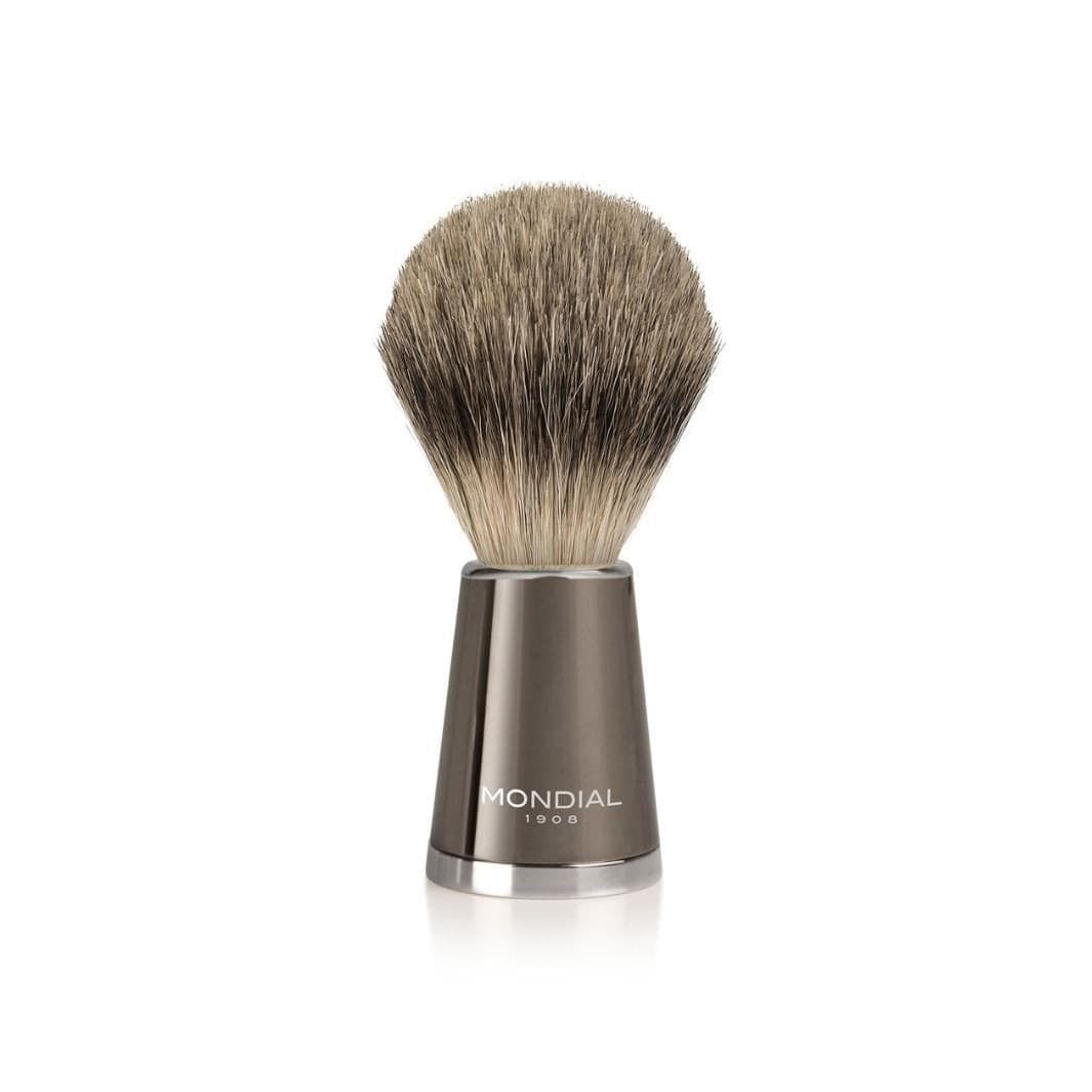 Vespucci Ruthenium Shaving Set: Chrome Stand & Bowl + Super Badger Brush + Razor