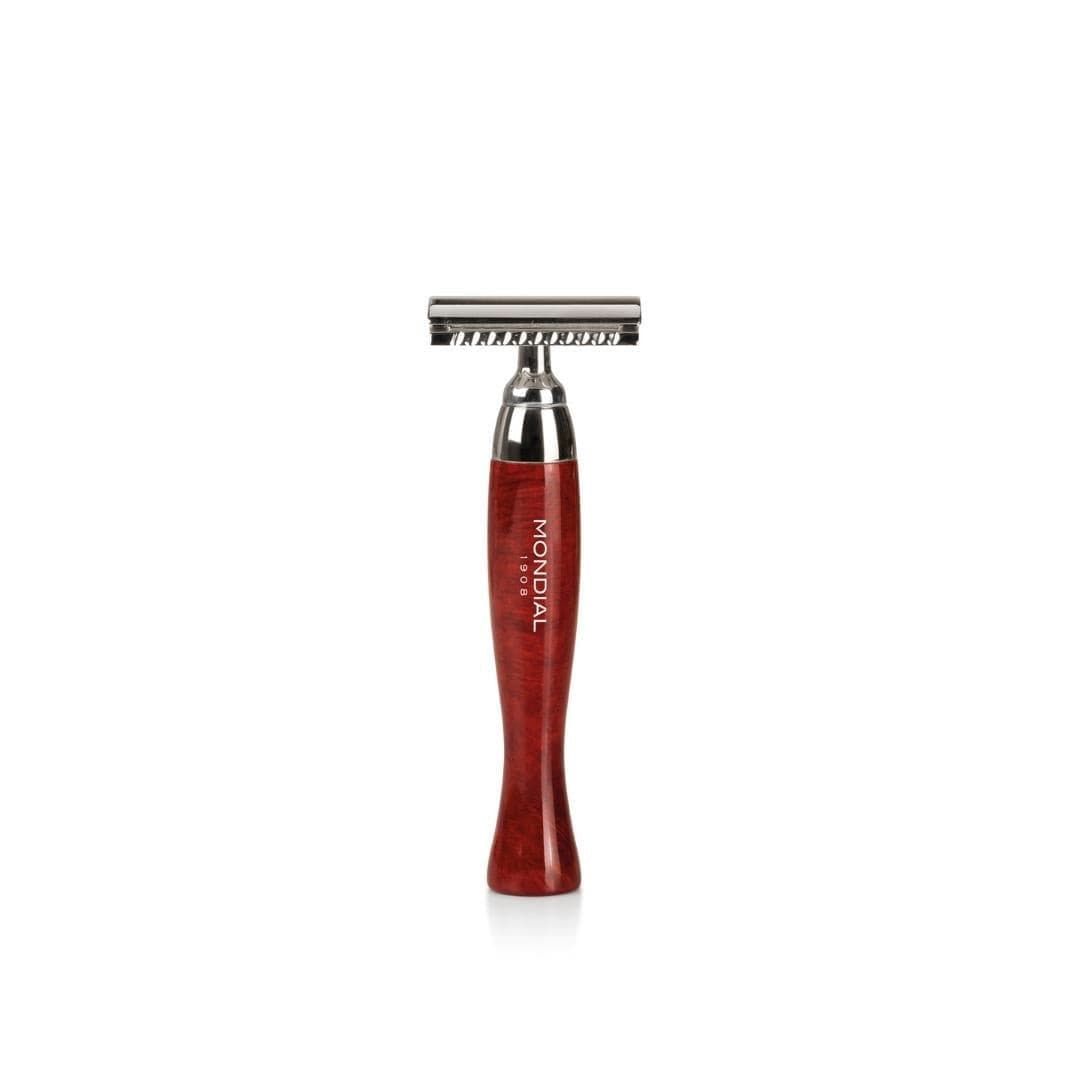 Heritage Radica Shaving Set: Chrome Stand & Bowl + Super Badger Brush + Safety Razor