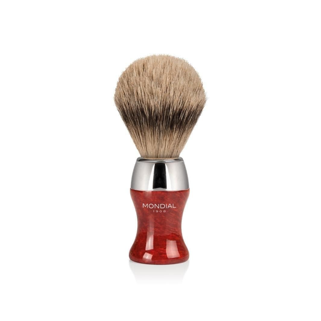 Heritage Radica Shaving Set: Chrome Stand & Bowl + Super Badger Brush + Safety Razor