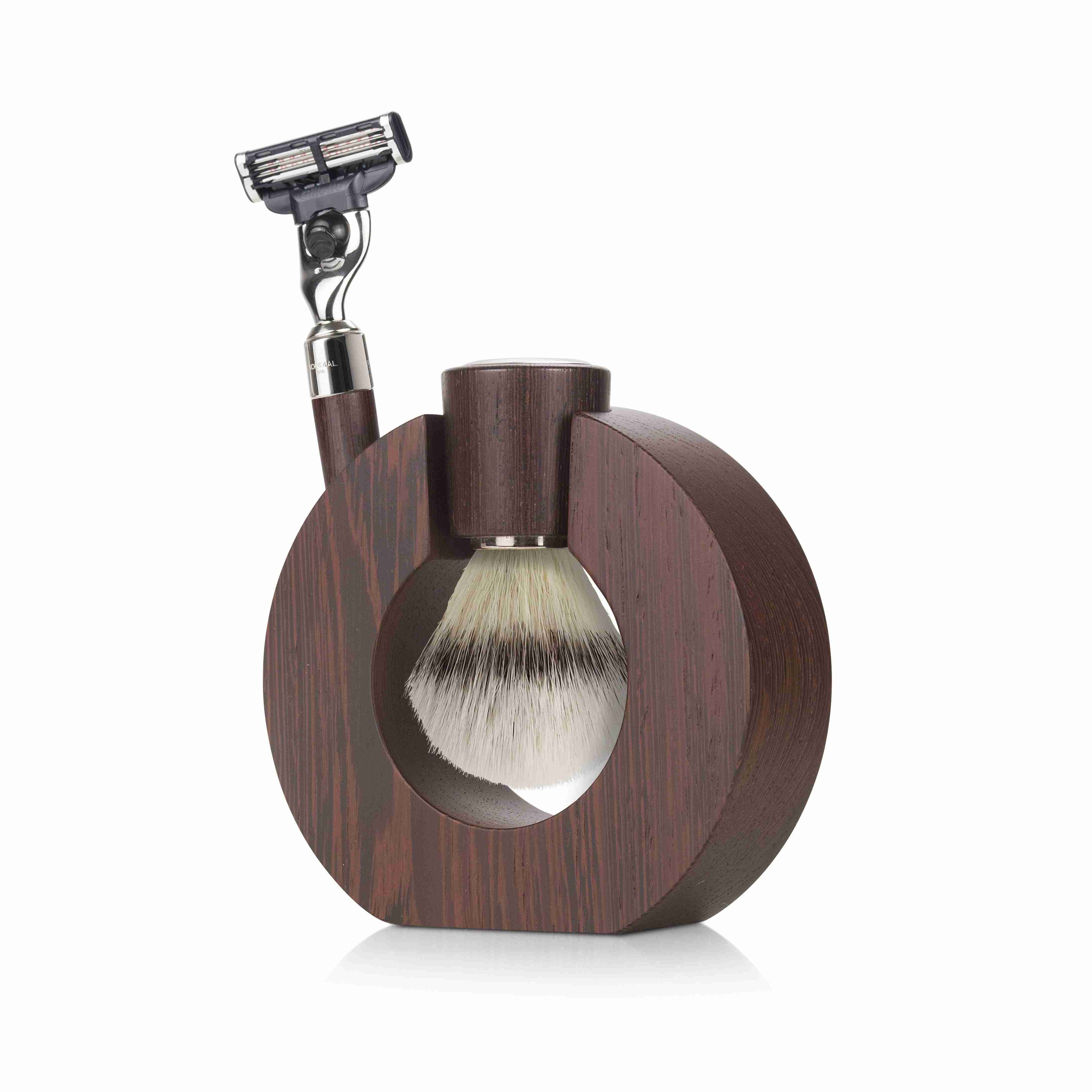 Sphaera Wengé Wood Shaving Set with Silvertip Brush & Cartridge Razor