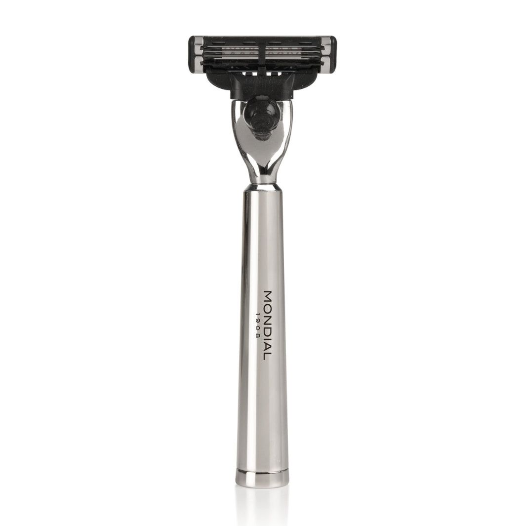 Vespucci Cartridge Razor Handle in Shiny Nickel Metal