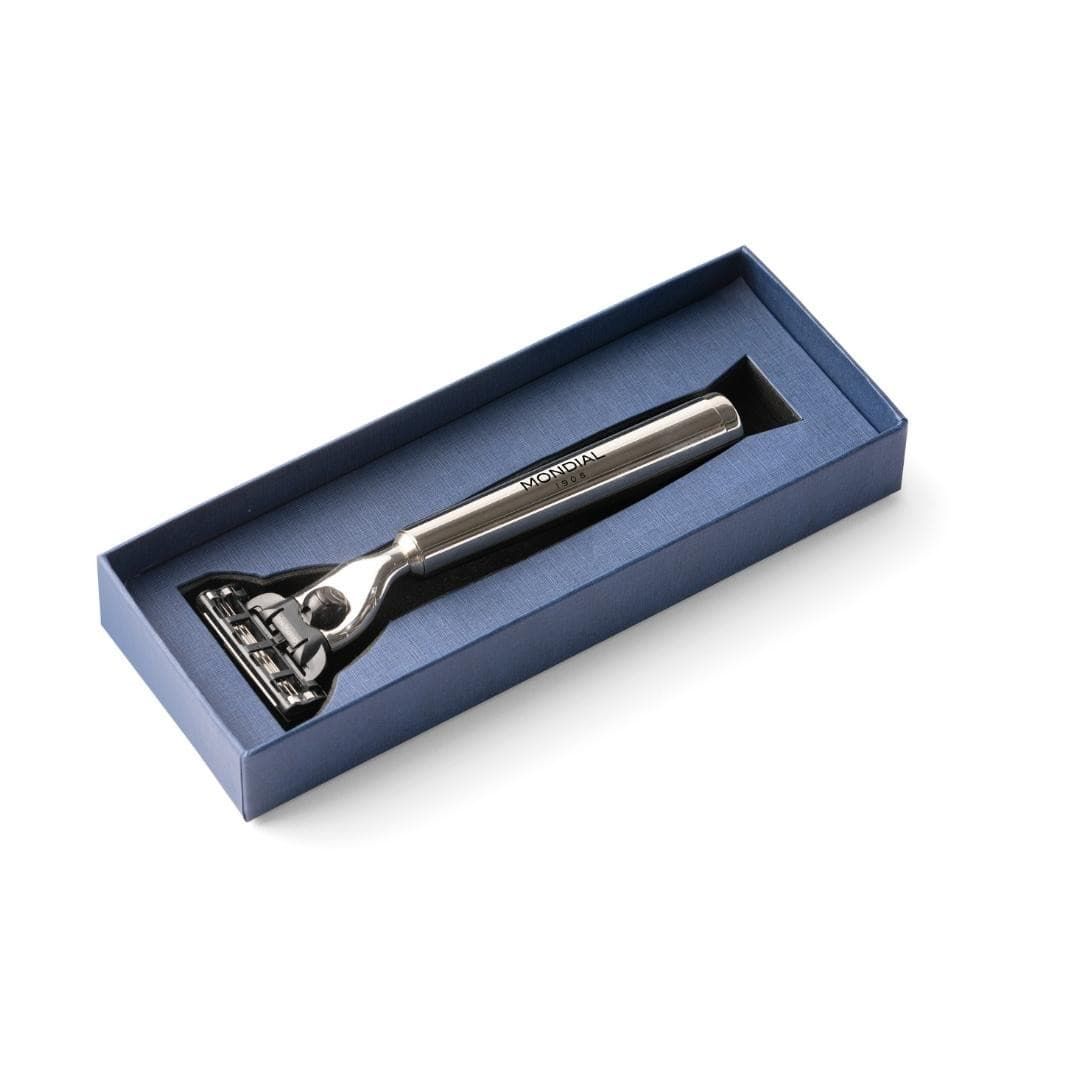 Vespucci Cartridge Razor Handle in Shiny Nickel Metal