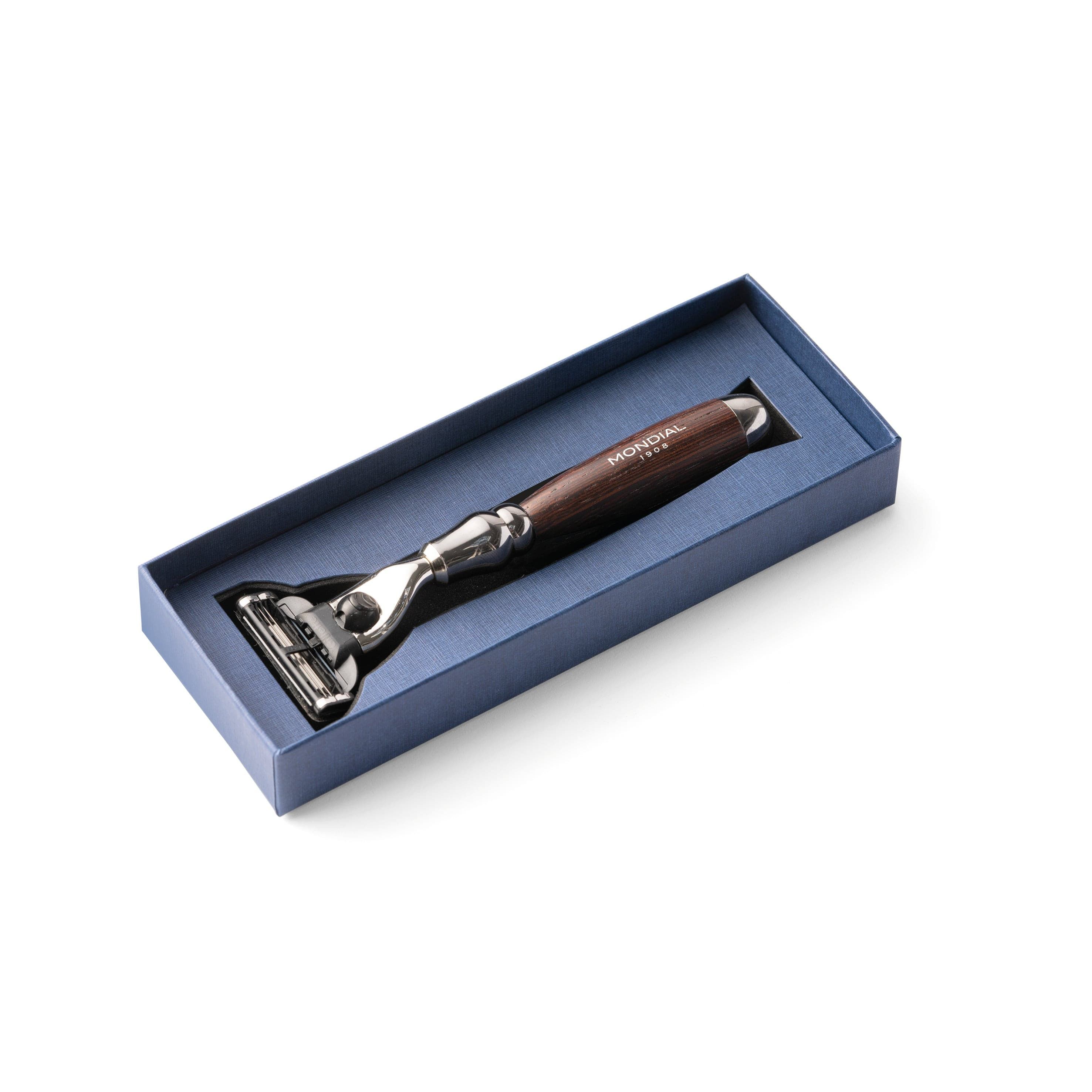 Prestige Cartridge Razor Handle in Wengé Wood