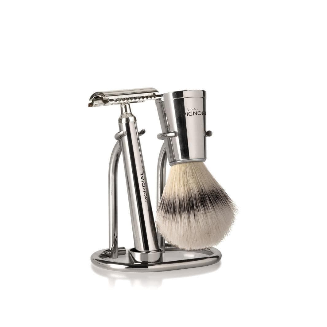 Vespucci Safety Razor with Handle in Shiny Nickel Metal