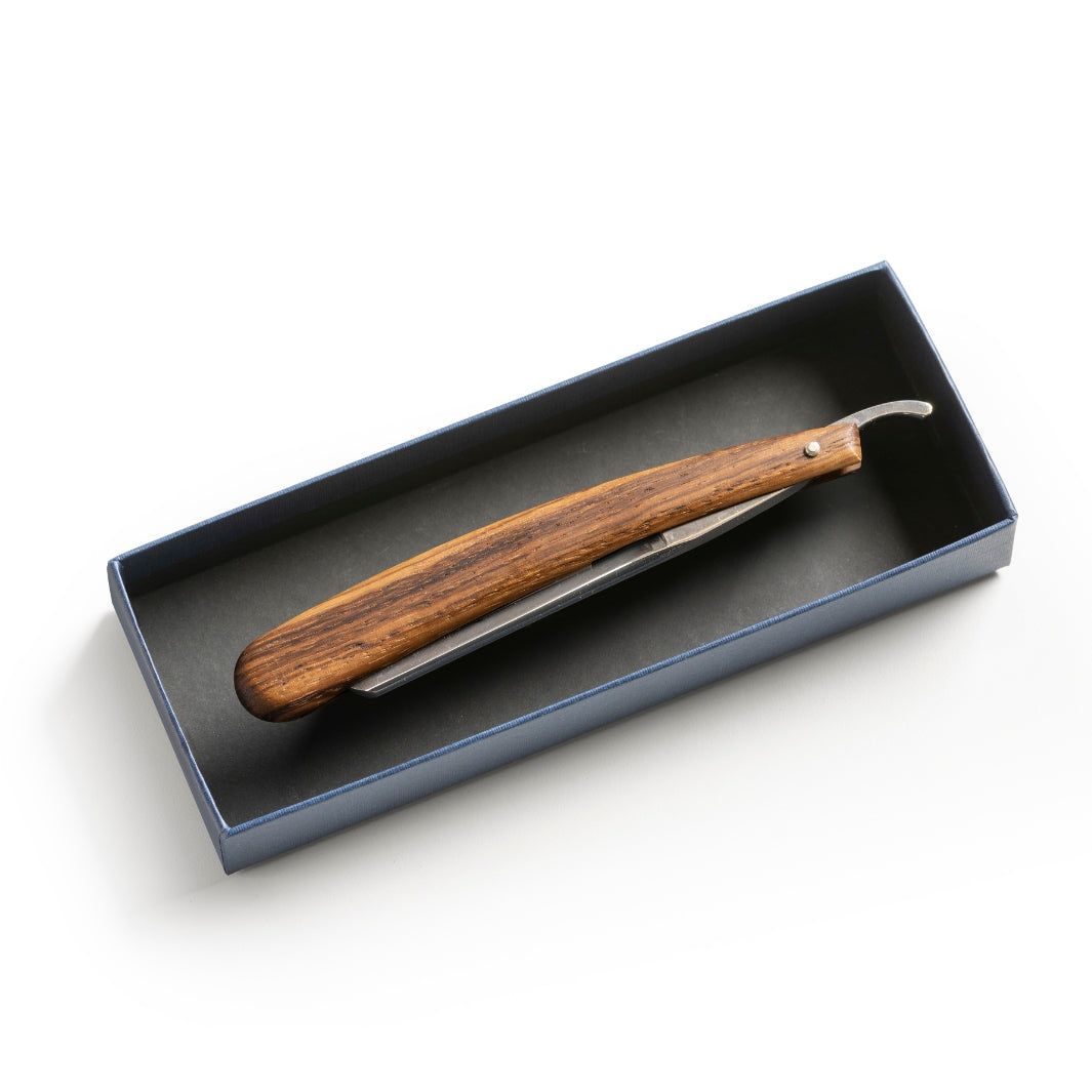 Heritage Straight Edge Razor with Zebrano Wood Scales