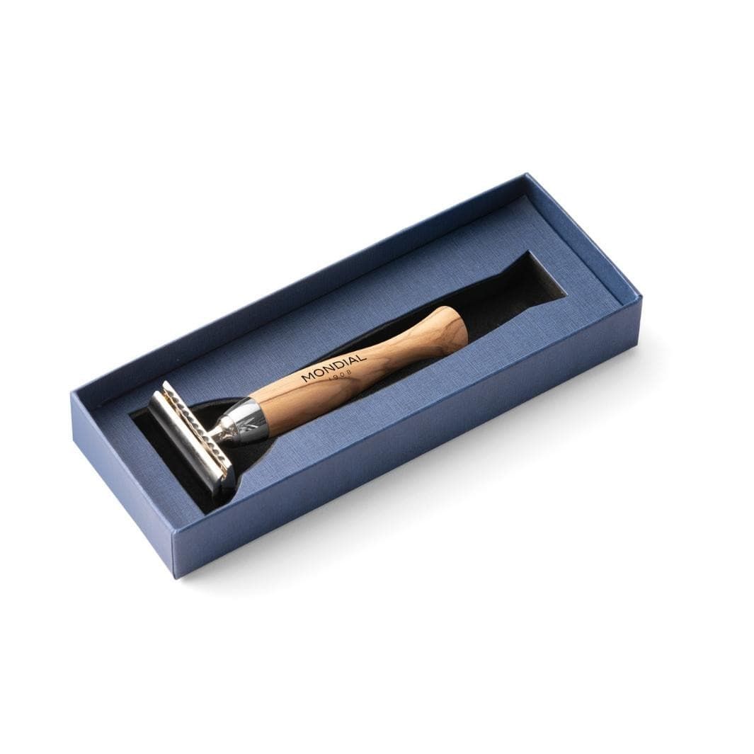 Heritage Safety Razor with Handle in Olive Wood