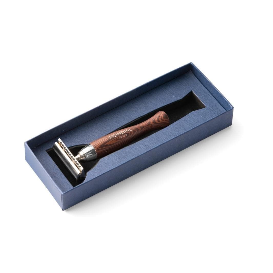 Heritage Safety Razor with Handle in Wengé Wood