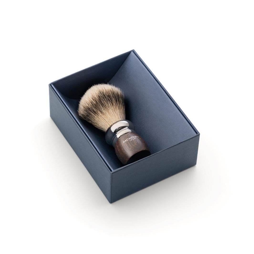 Prestige Wengé Wood Brush with Silvertip Badger