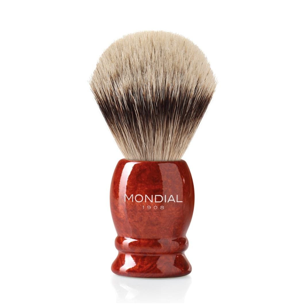 Luxury Radica (Briar) Wood Brush with Silvertip Badger: XL