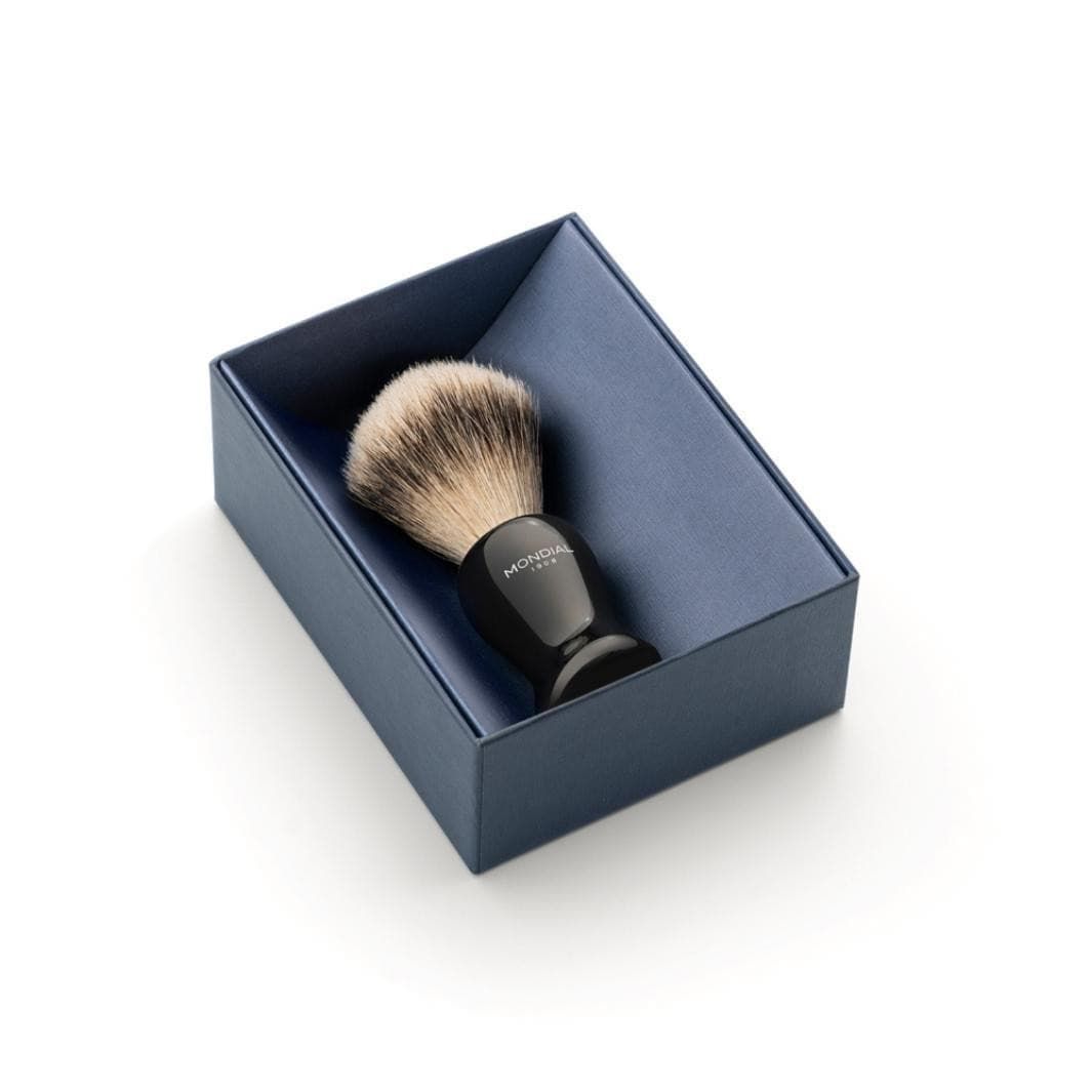 Gibson Black Resin Brush with Silvertip Badger: M