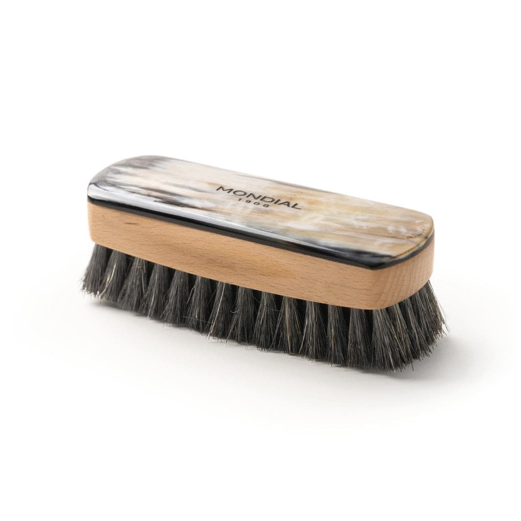 Natural Horn Rectangle Shoe Brush with B...
