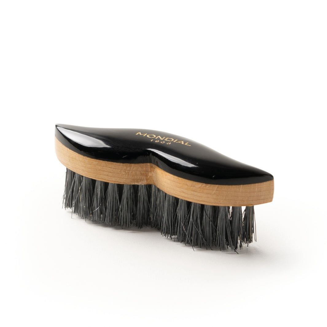 Baffi Natural Horn Moustache Brush with Black Boar Bristle