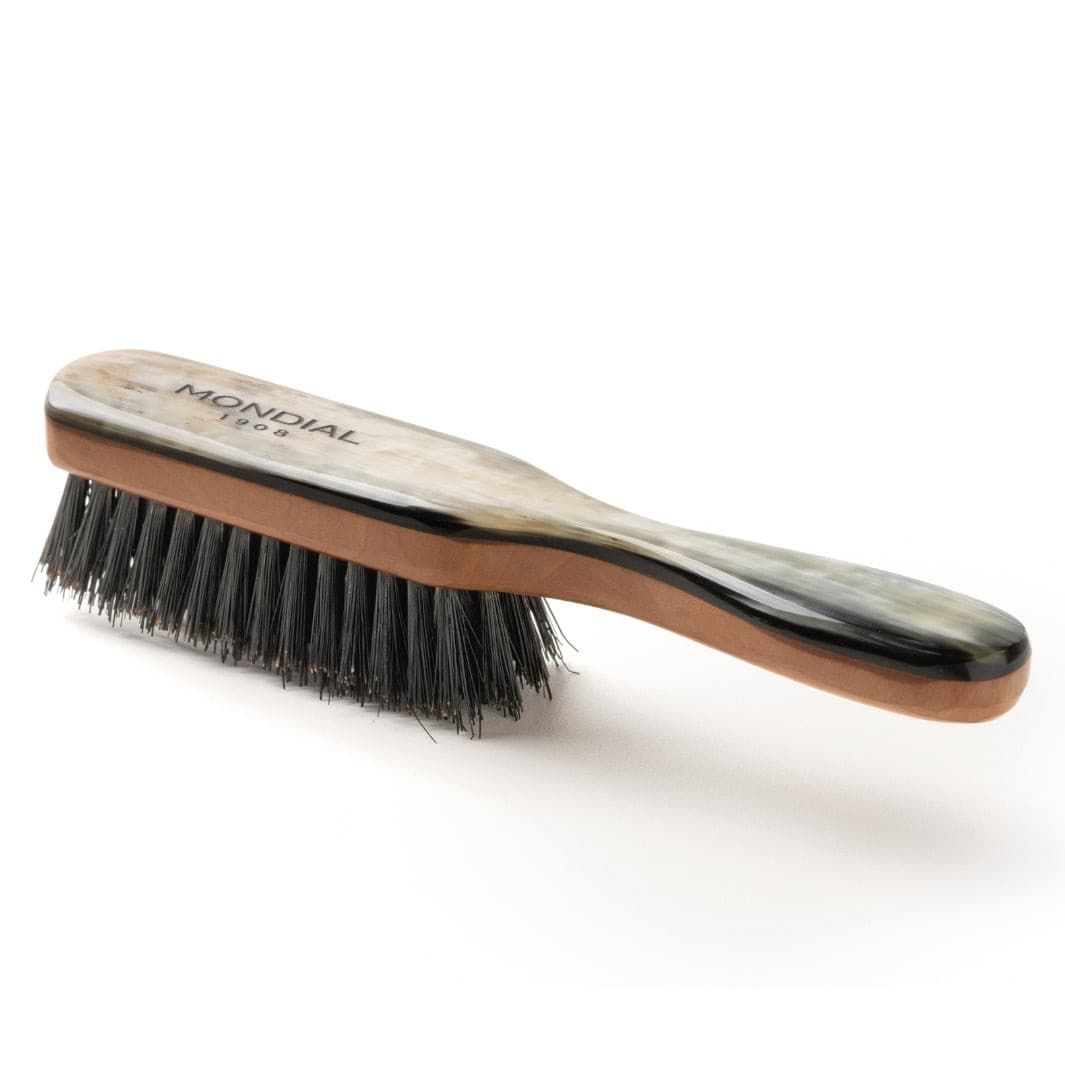 Pocket Hair Brush with Natural Horn Hand...