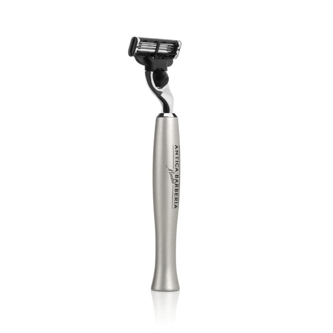 'Titan' Silver Brushed Aluminum Razor Ha...