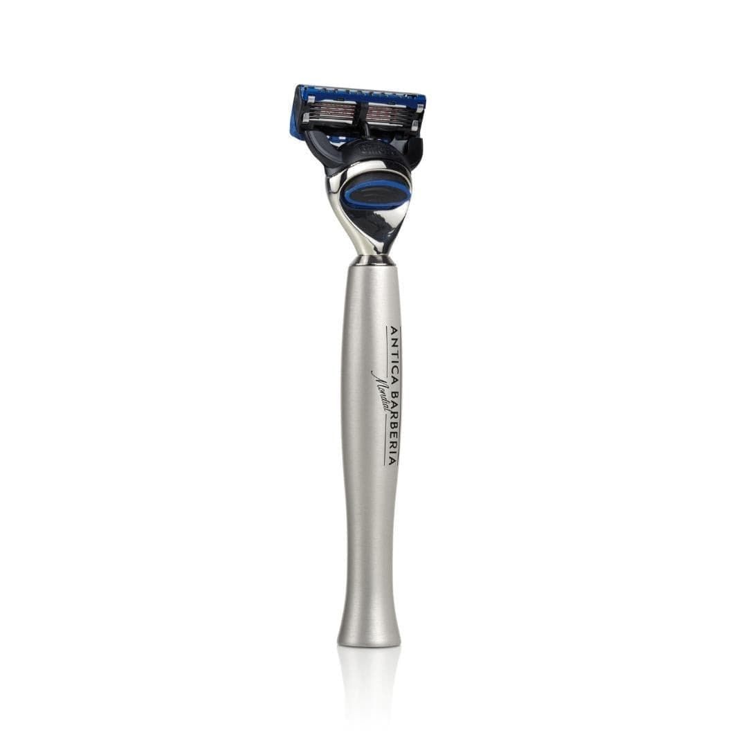 'Titan' Silver Brushed Aluminum Razor Ha...