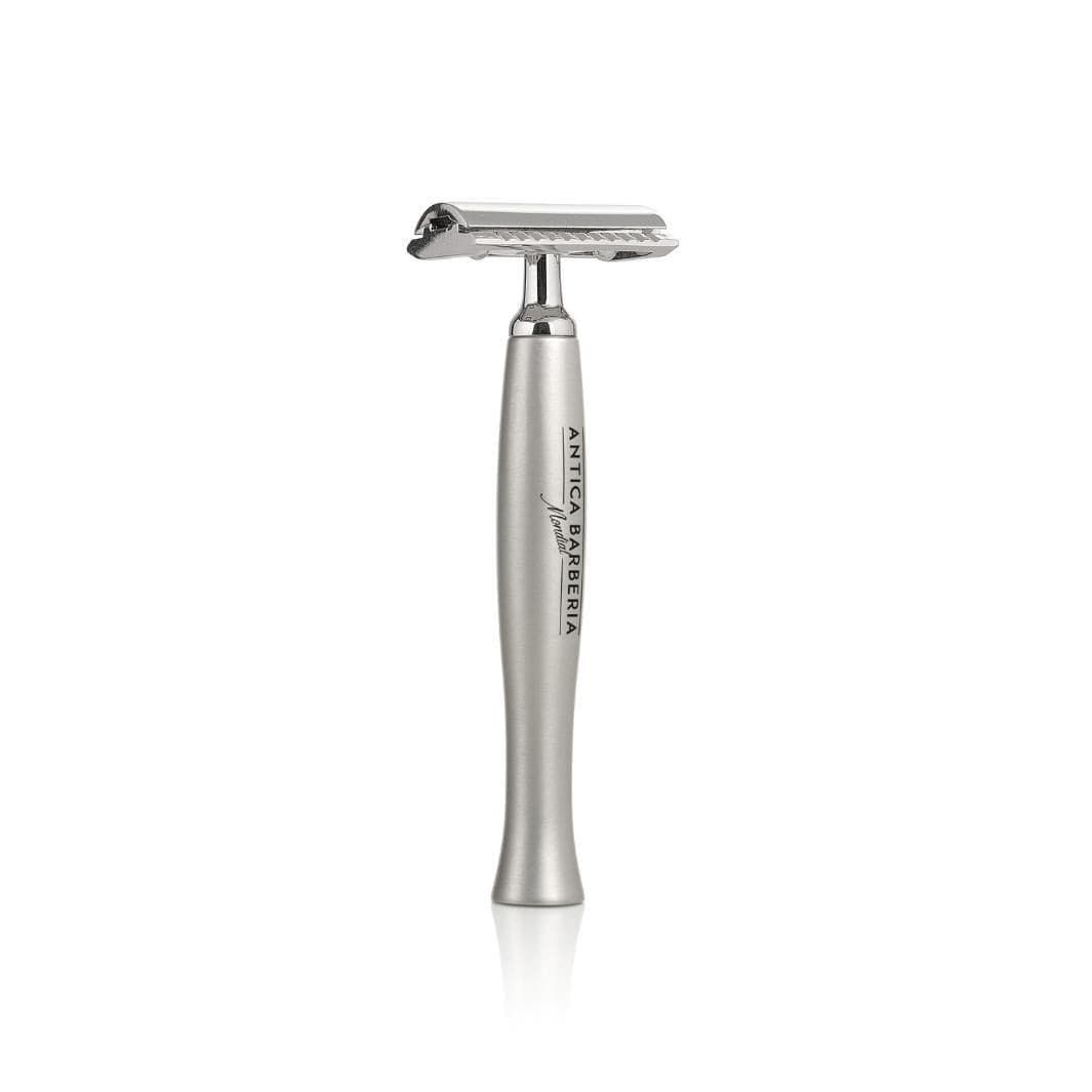 'Titan' Safety Razor with Silver Brushed...