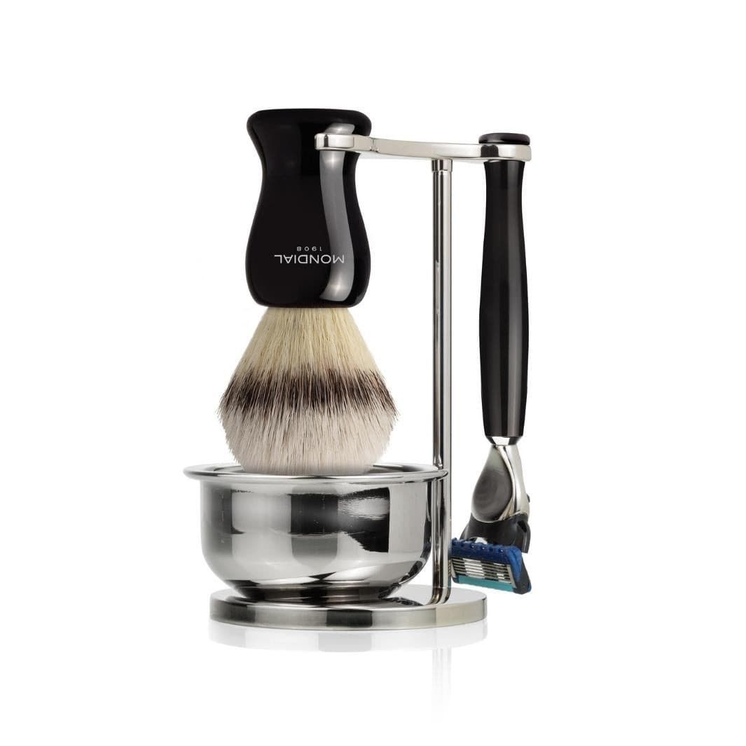 Gibson Shaving Set: Chrome Bowl Stand + ...