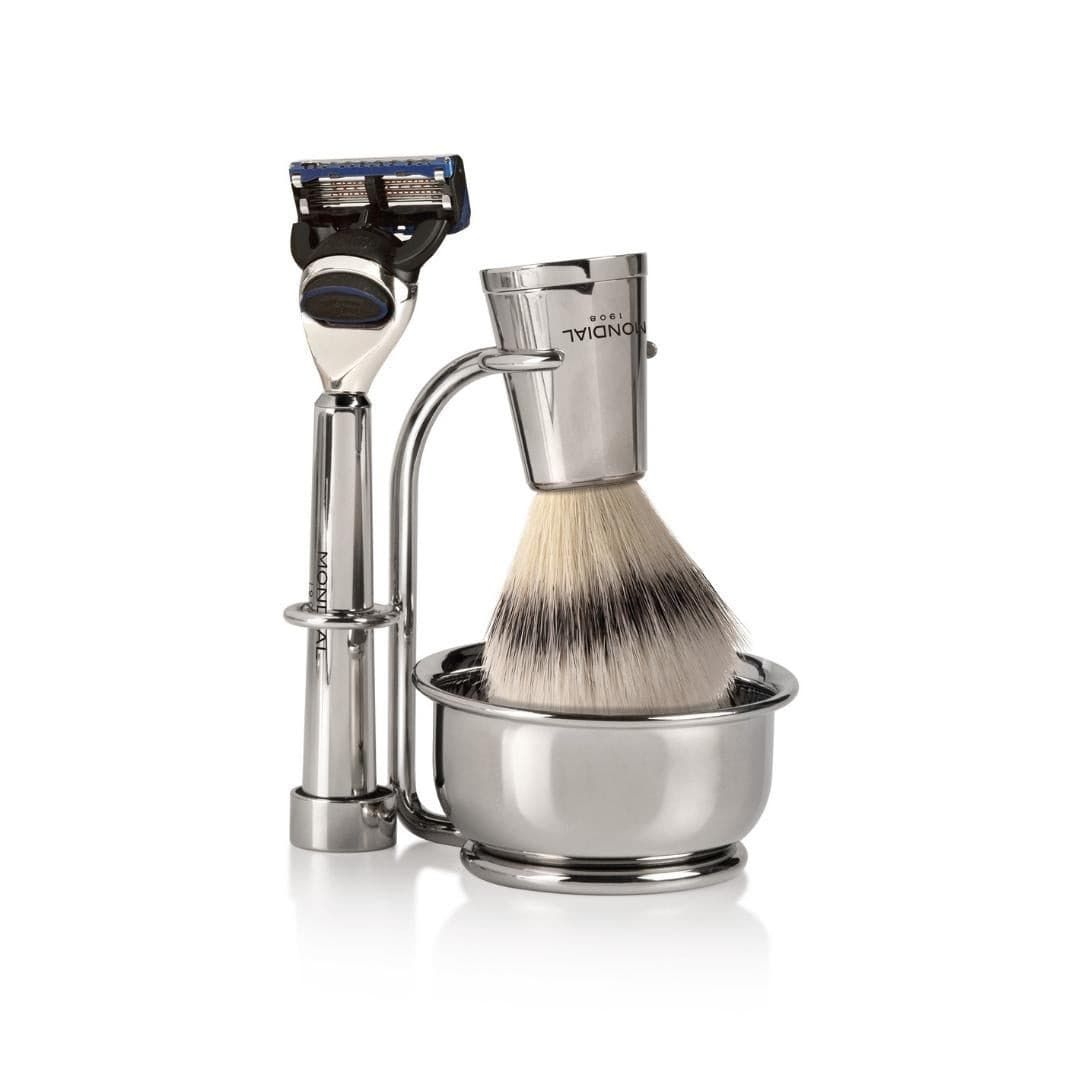 Vespucci Nickel Shaving Set: Chrome Stan...