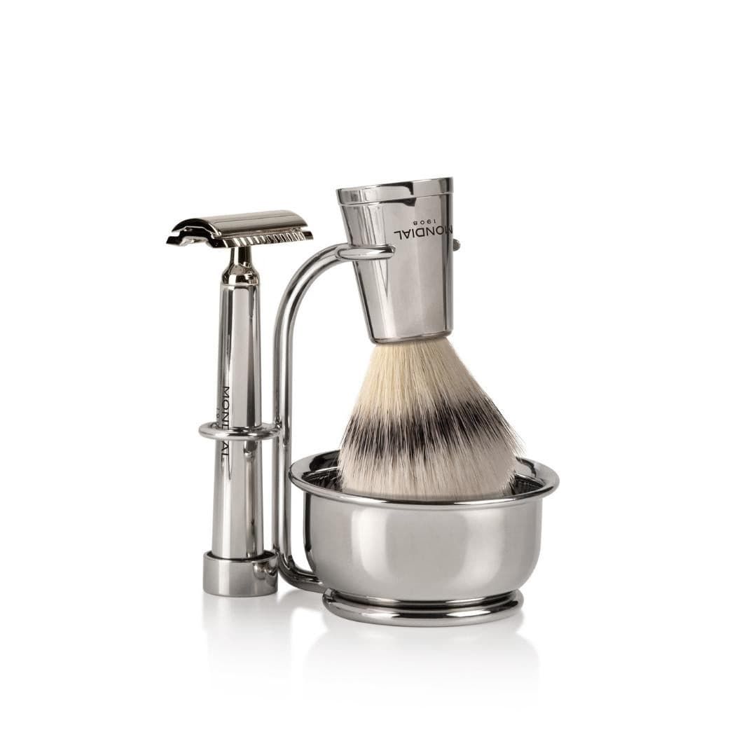 Vespucci Nickel Shaving Set: Chrome Stan...