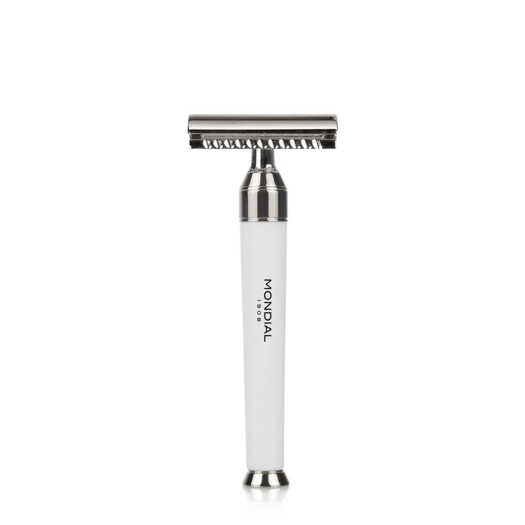 Premium Safety Razor with Handle in Whit...