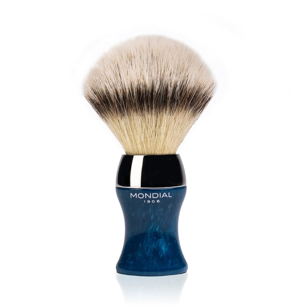带有生态银尖合成徽章的传统树脂刷“Axolute Blue”