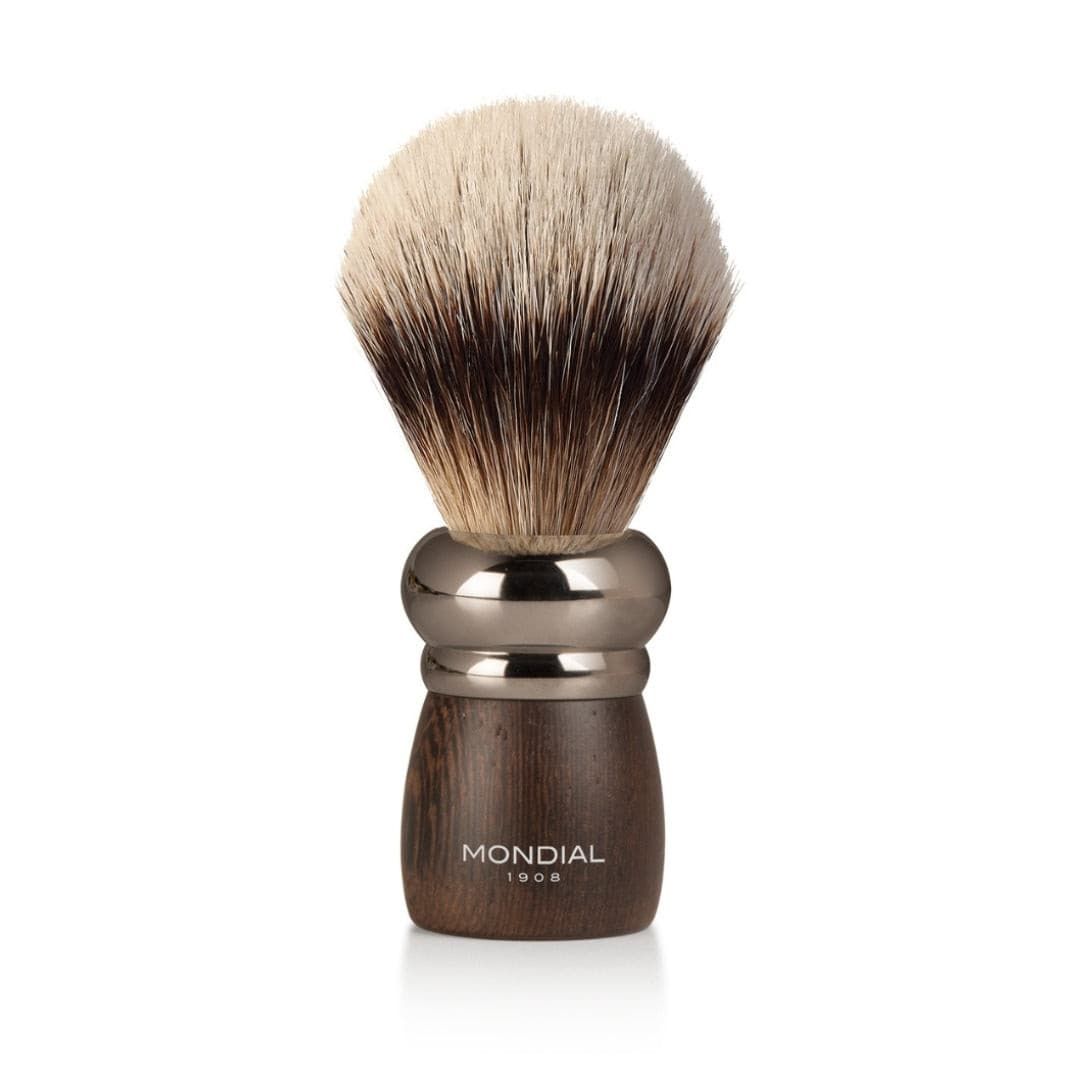 Prestige Wengé Wood Brush with Silvertip Badger