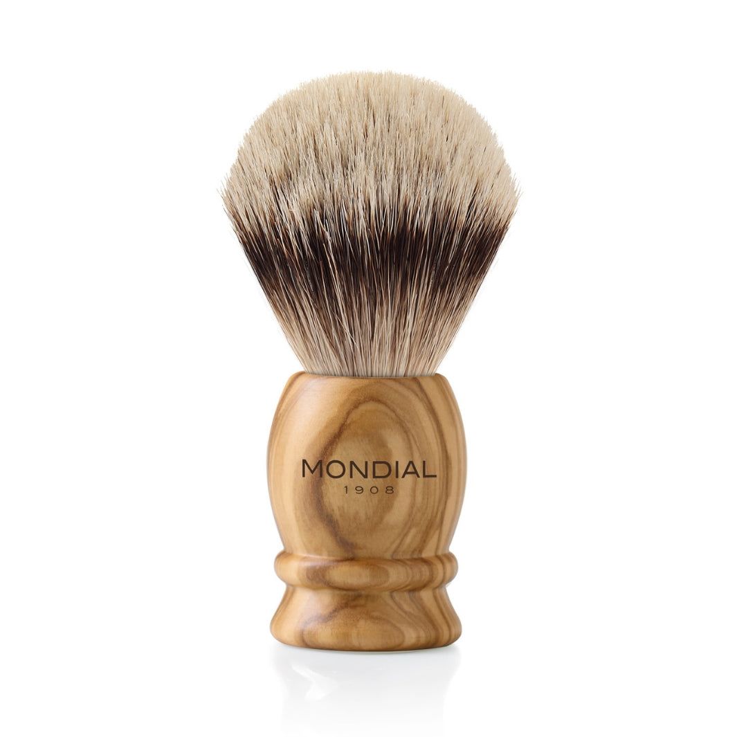 Luxury Olive Wood Brush with Silvertip B...