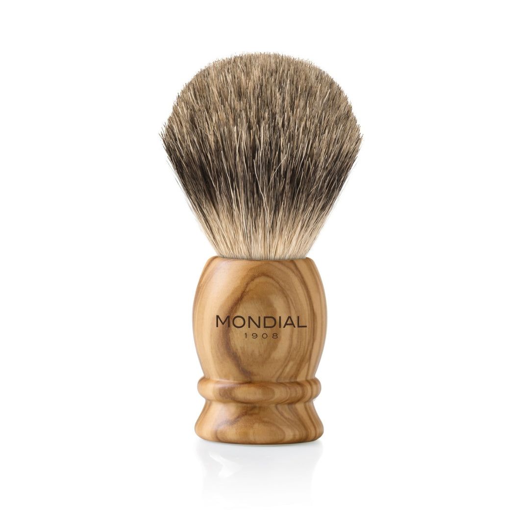 Luxury Olive Wood Brush with Best Badger: XL