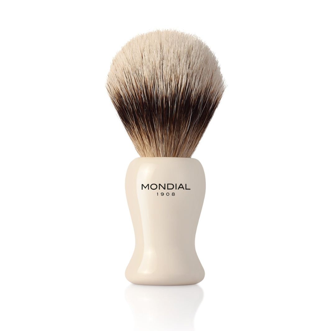Baylis Ivory Resin Brush with Silvertip Badger: XL