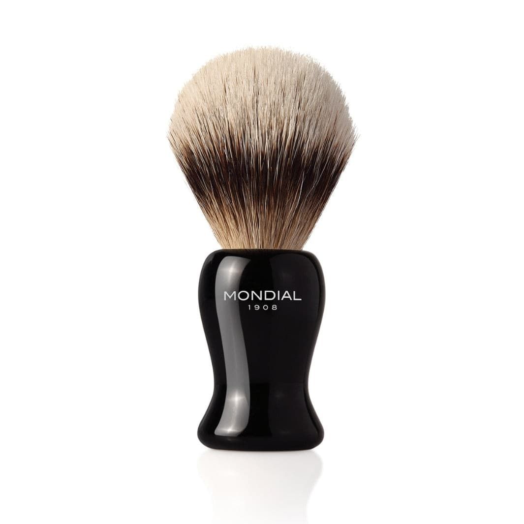 Gibson Black Resin Brush with Silvertip Badger: M